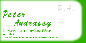 peter andrassy business card